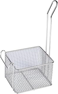 Kosz Do Smażenia Duży Kosz Do Smażenia Ze Stali Nierdzewnej Prostokątny Kosz Na Frytki Z Uchwytem Do Sitka Do Smażonej Żywności Frytownica O Dużej Pojemności Z Koszem (Ilość: 1 Opakowanie) (1 Opakowanie)