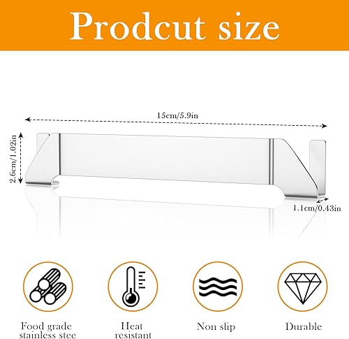 Miniatura 7 de AUAUY Paquete de 2 espátulas de acero inoxidable, soporte para espátula de parrilla para herramientas de barbacoa, soporte para accesorios de