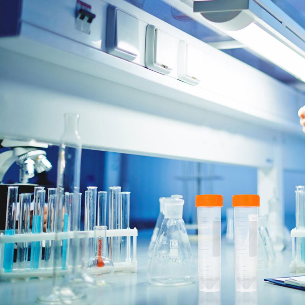 10 Stück 50 Ml Labor Zentrifugenröhrchen aus Polypropylen mit Schraubverschluss Auslaufsicher für Probenvorbereitung und Lagerung
