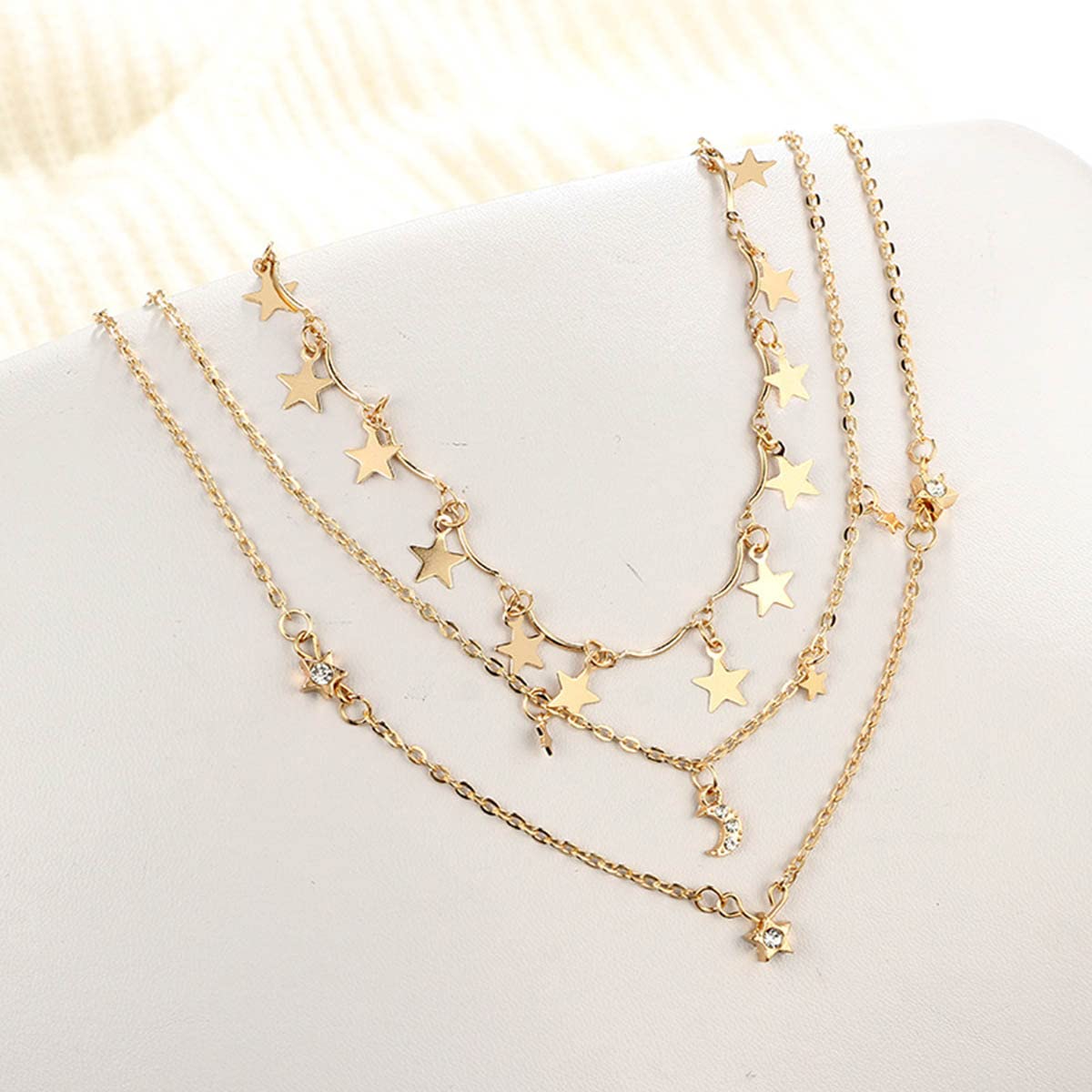 Collana Donna Kemira Alta bigiotteria Catenella con Stelle Brillantini incassati Stella Gioiello per Lei