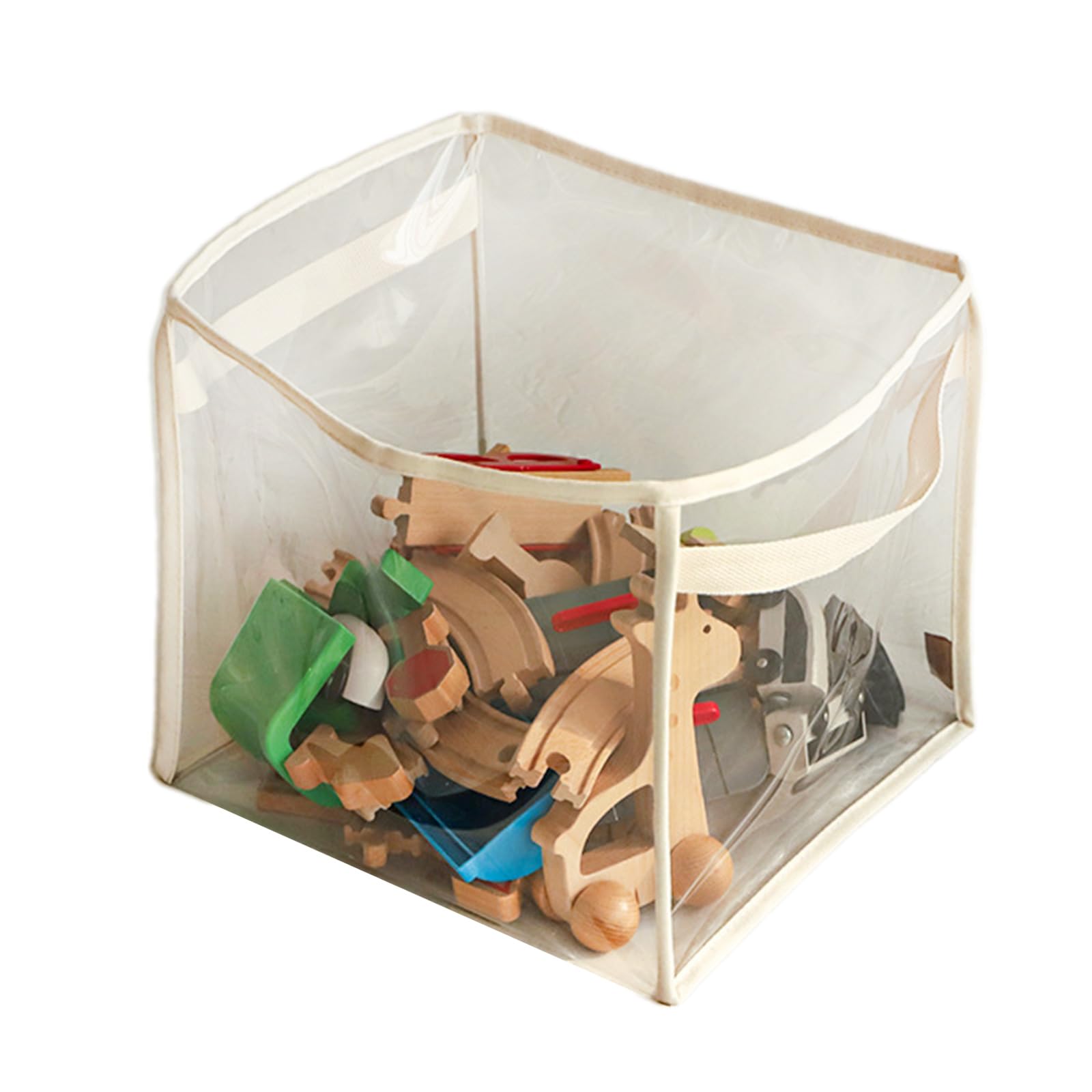 Limtula Multipurpose Clear Toy Storage Basket Foldable Bin Portable Case Perfect for Playrooms and Daycares Toy Organization Solution