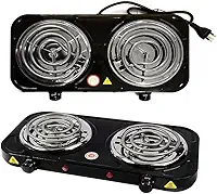 Fogão Elétrico Fogareiro Portátil Cooktop 2 Bocas 2000w 127v (PRETO)