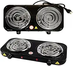 Fogão Elétrico Fogareiro Portátil Cooktop 2 Bocas 2000w 127v (PRETO)