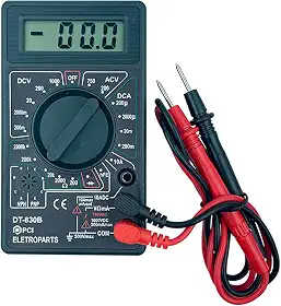 Multímetro Digital Portátil Profissional DT-830B com Bateria – Preto