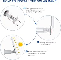 Vista 5 de OLAIKE Panel solar para anillo Stick Up Cam batería/enchufe, cargador solar impermeable de carga continua con cable de alimentación impermeable
