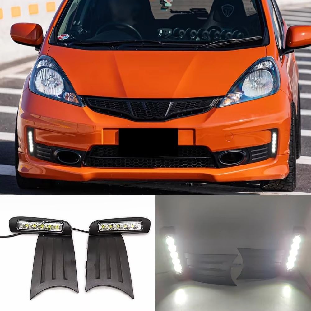 Luz De Circulación Diurna Para Ajuste Para Jazz Sport RS 2011 2012 2013 Impermeable Coche DRL Conducción LED Diurna Cubierta Lámpara Antiniebla