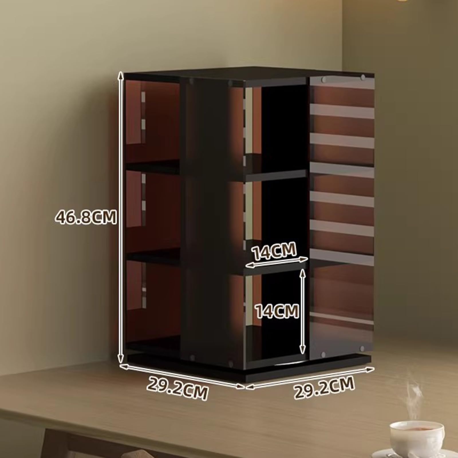 Supporto per CD, torre multimediale a 3 livelli con base girevole a 360°, può contenere 120 dischi, espositore per libri, riviste, DVD
