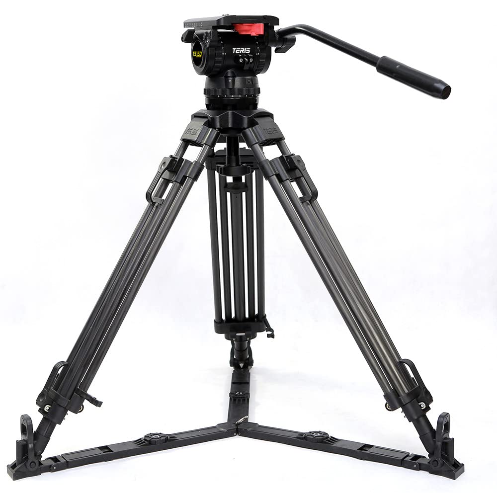 TERIS V18T 70 18kg Carbon Video Tripod Professional Camcorder Tripod with 100mm Fluid Head Max load18kg Professional Heavy
