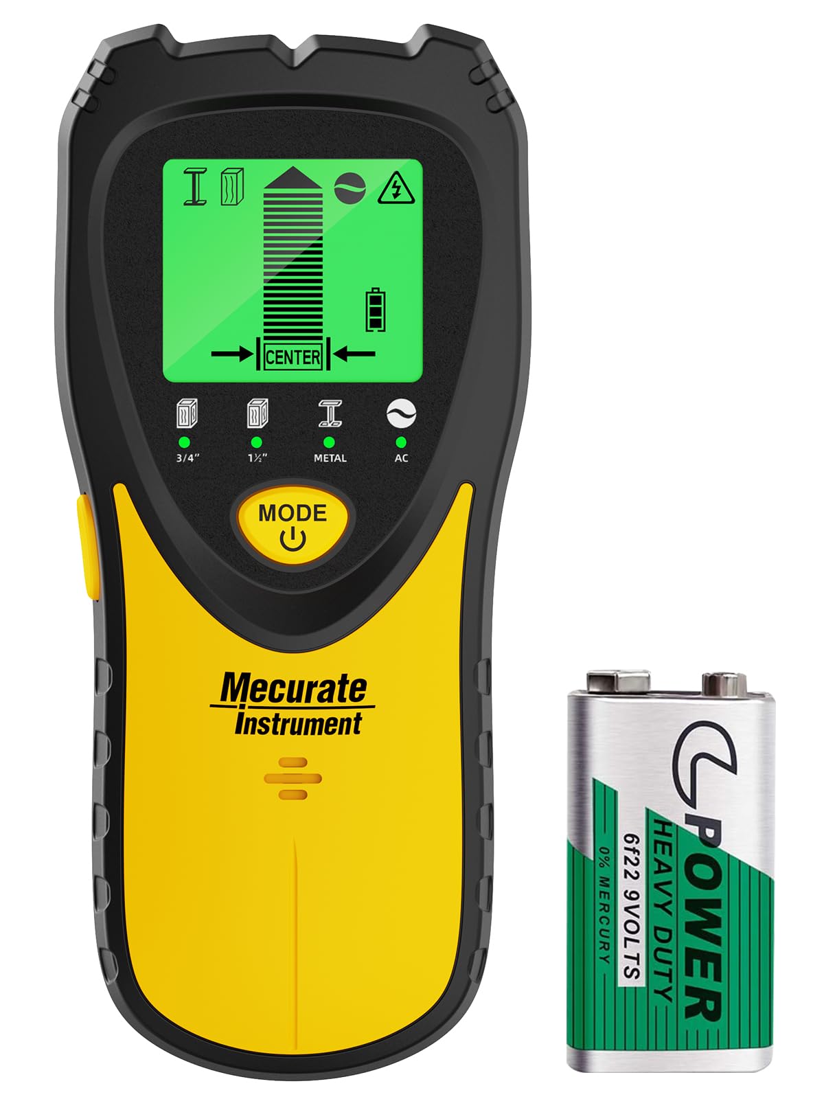 Mecurate 5-in-1 Stud Finder Wall Scanner with LCD Display – Detects Studs, Metal, Live Wires Behind Drywall – Ideal for TV Mounting, Picture Hanging, Shelves & Home Projects