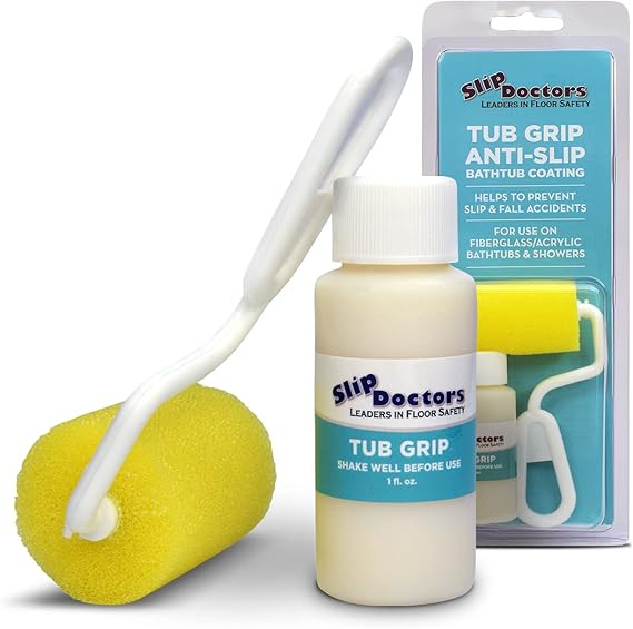 SlipDoctors Tub Grip AntiSlip Bath & Shower Floor Solution Fixes Slippery Fiberglass