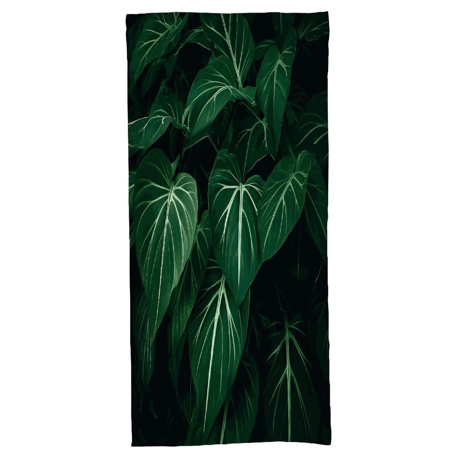 Fekiloot Men's Style Green Long Leaves Bath Towel Highly Absorbent,Beach Towels For Wo,Pool Towel Bathroom Essential For Beach,Gym,Travel, Camp