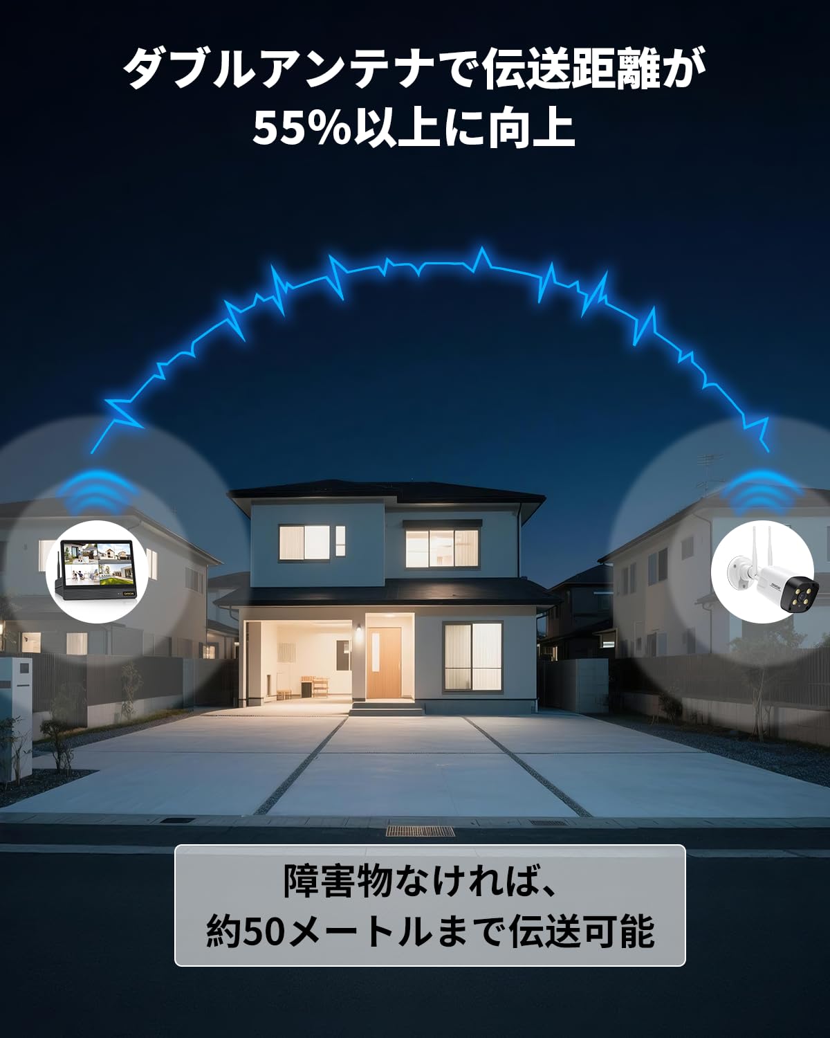 Amazon.co.jp: OHWOAI 防犯カメラ ワイヤレス 屋外 4台セット 500万