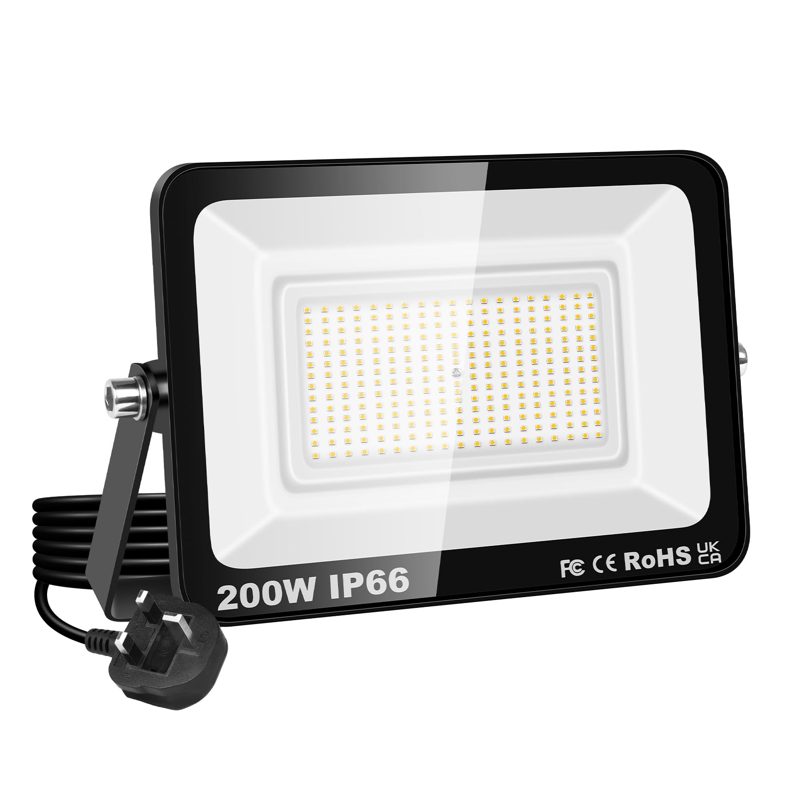 PICAA 200W LED Flood Light, IP66 Waterproof Super Bright 20000LM Security Light