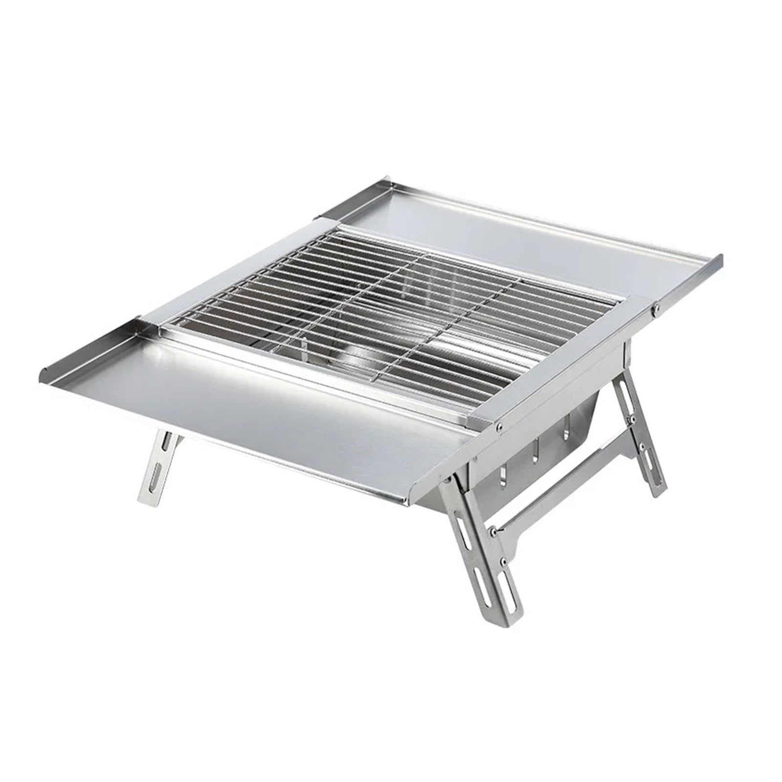 Lhsjyg White Barbecue Grill Bbq Stove 1 Unit Barbecue Camping Charcoal Grill Foldable Stainless Steel For Table Outdoor