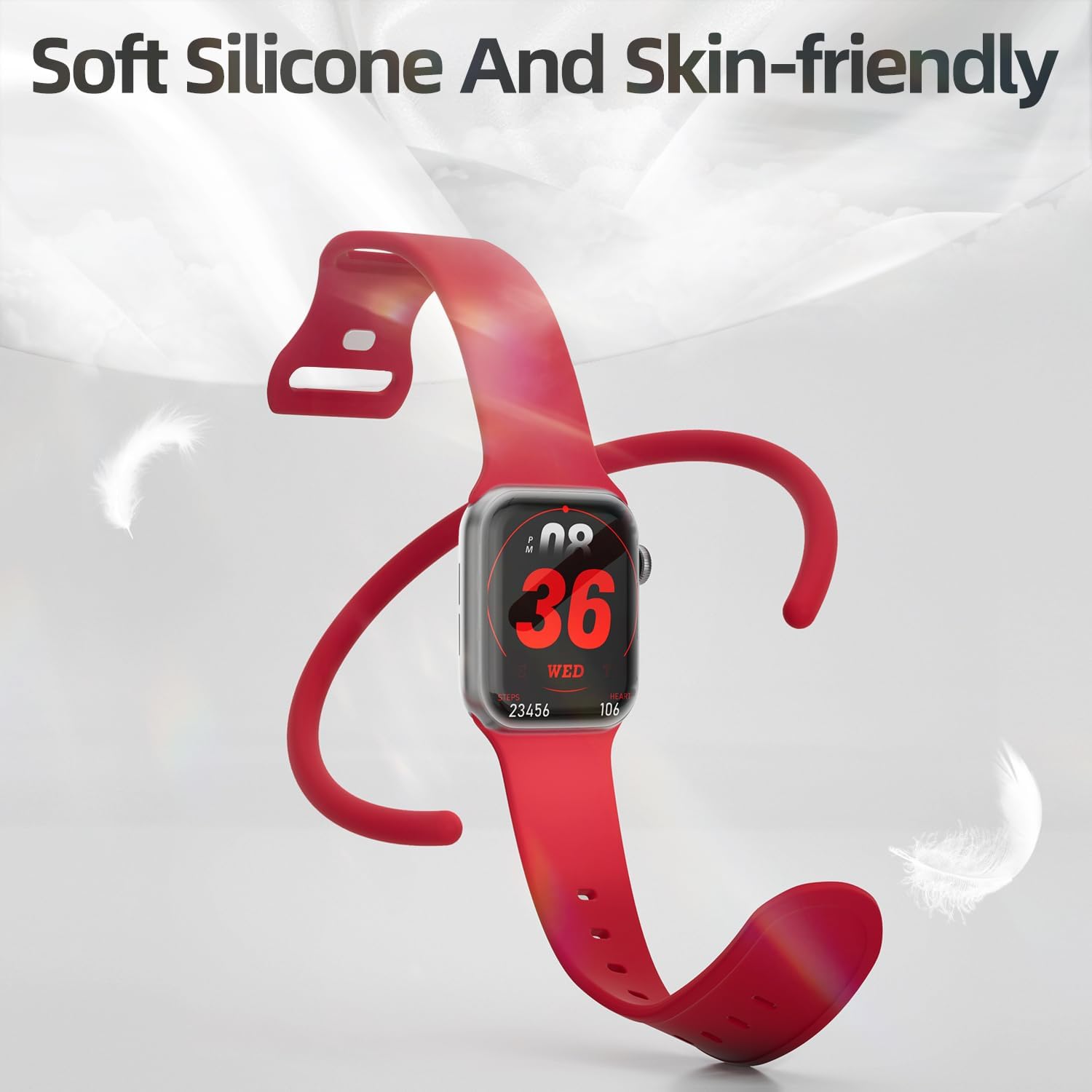 WSV Sport Bands Compatible with Apple Watch 38mm 40mm 41mm 42mm 44mm 45mm 46mm 49mm for Women Men,Soft Silicone Waterproof Strap for iWatch Series 10 9 8 7 6 5 4 3 2 1 SE Ultra - Image 3