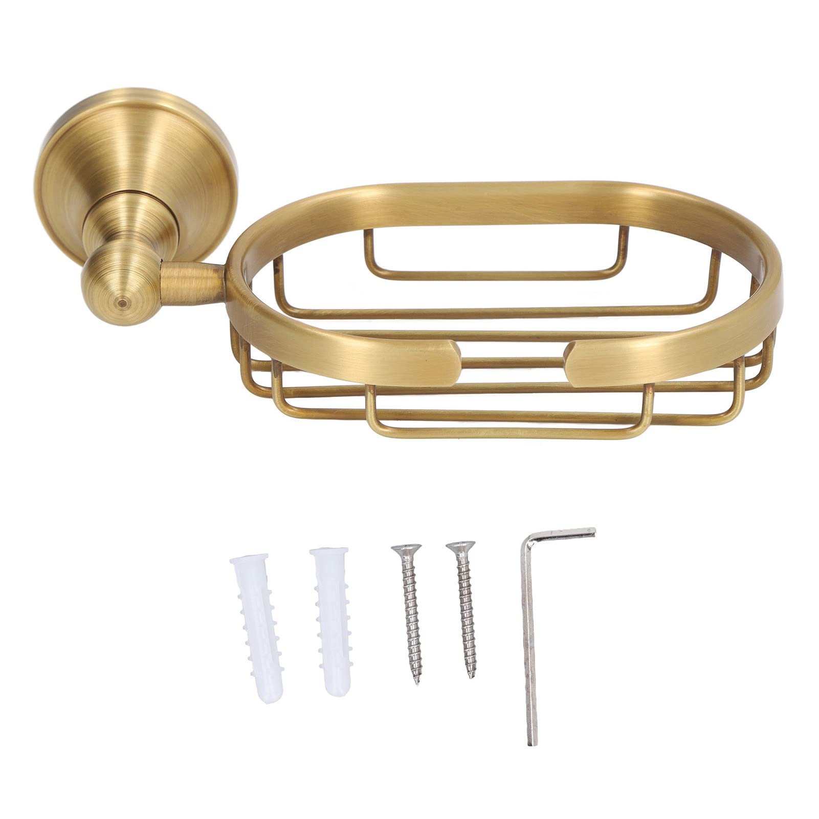 Wandmontierter Seifenspender mit hohlem Boden-Design, Seifenhalter für Badezimmer aus Edelstahl und Kupfer, dekoratives Seifenschale im Retro-Stil für Dusche, Küche und Toilette