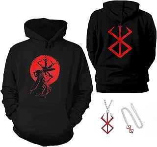 Anime Berserk Felpa con cappuccio per uomo adulto Guts Manga Merch Felpa con cappuccio
