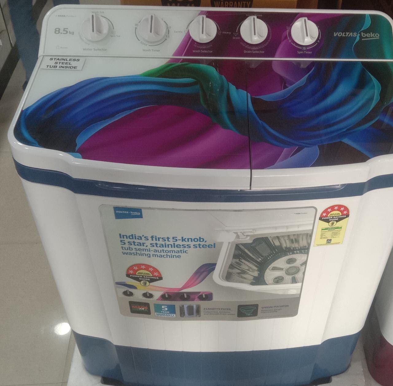 8.5 kg Semi-Automatic Top Loading Washing Machine