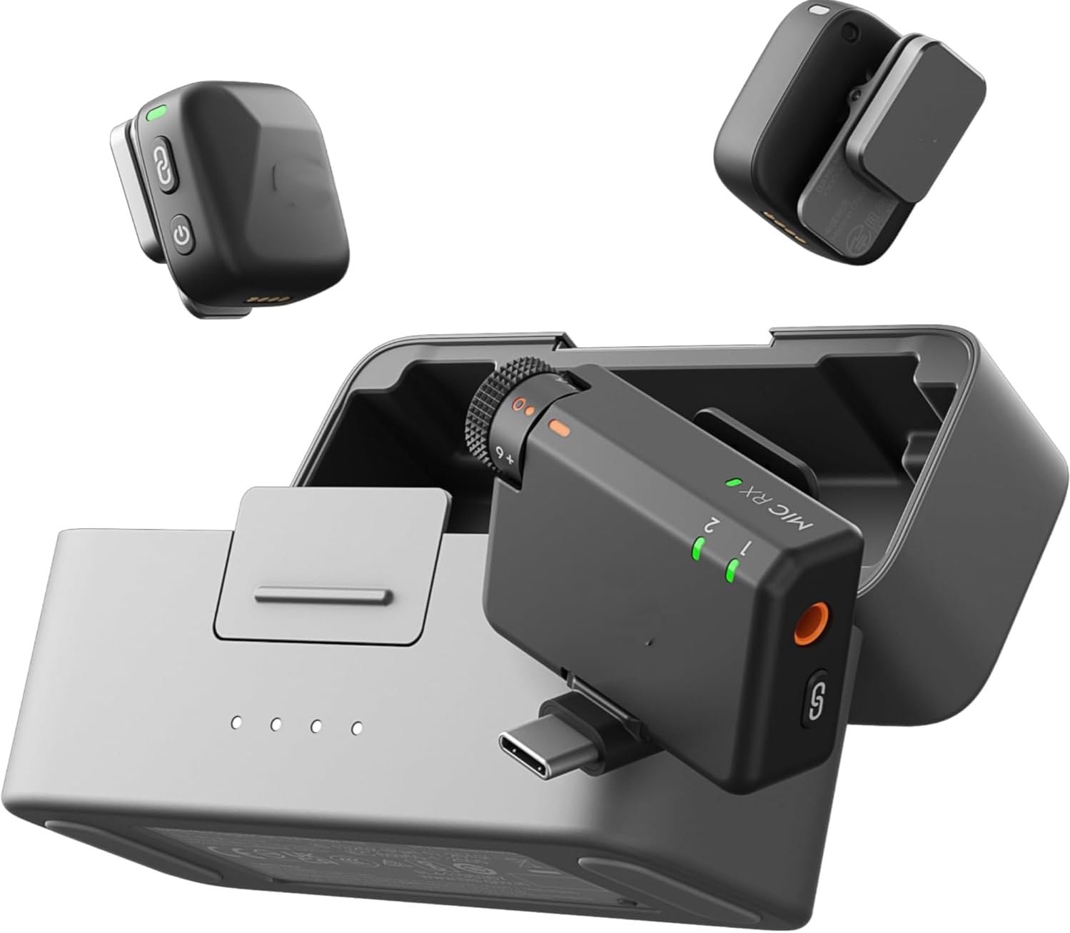 DJ I Mic Mini (2 Transmitters + 1 Receiver + Charging Cradle), Ultra Light, Detailed Audio, 48 Hours Use, Noise Cancelling, Auto Limit, Wireless Microphone/iPhone/Android, Vlog, Streaming-image-38