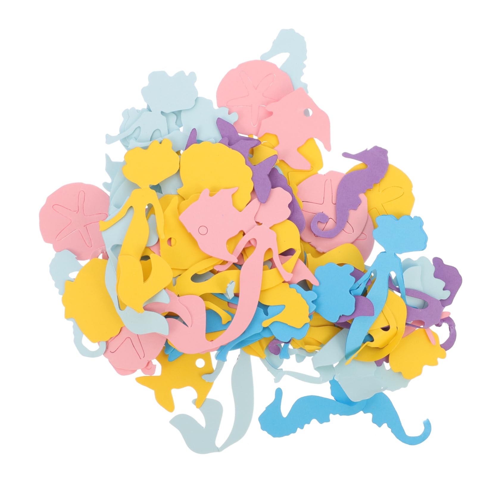 LABRIMP300pcs Mermaid Confetti Festival Confetti Birthday Confetti Fish Confetti Craft Making Confetti Table Sprinkles Welcome Confetti Graduate Baby Paper Wedding Supplies Dining Table