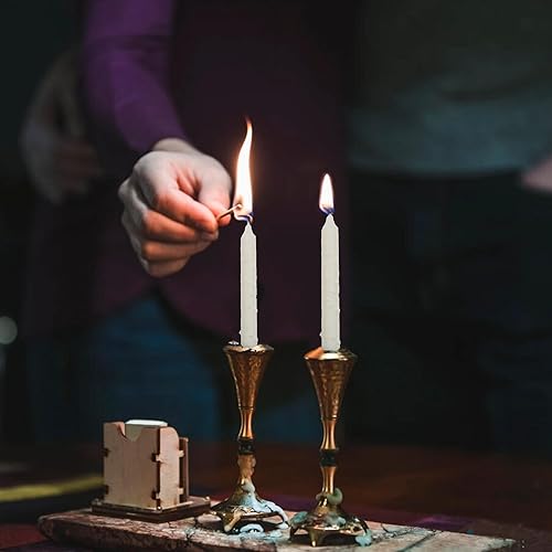 Miniatura 140 de Majestic Giftware /Safed Candles - Paquete de 12 velas Shabat (SC-SHTR-T) Velas tradicionales de Shabat hechas a mano de 5 pulgadas sin goteo Se