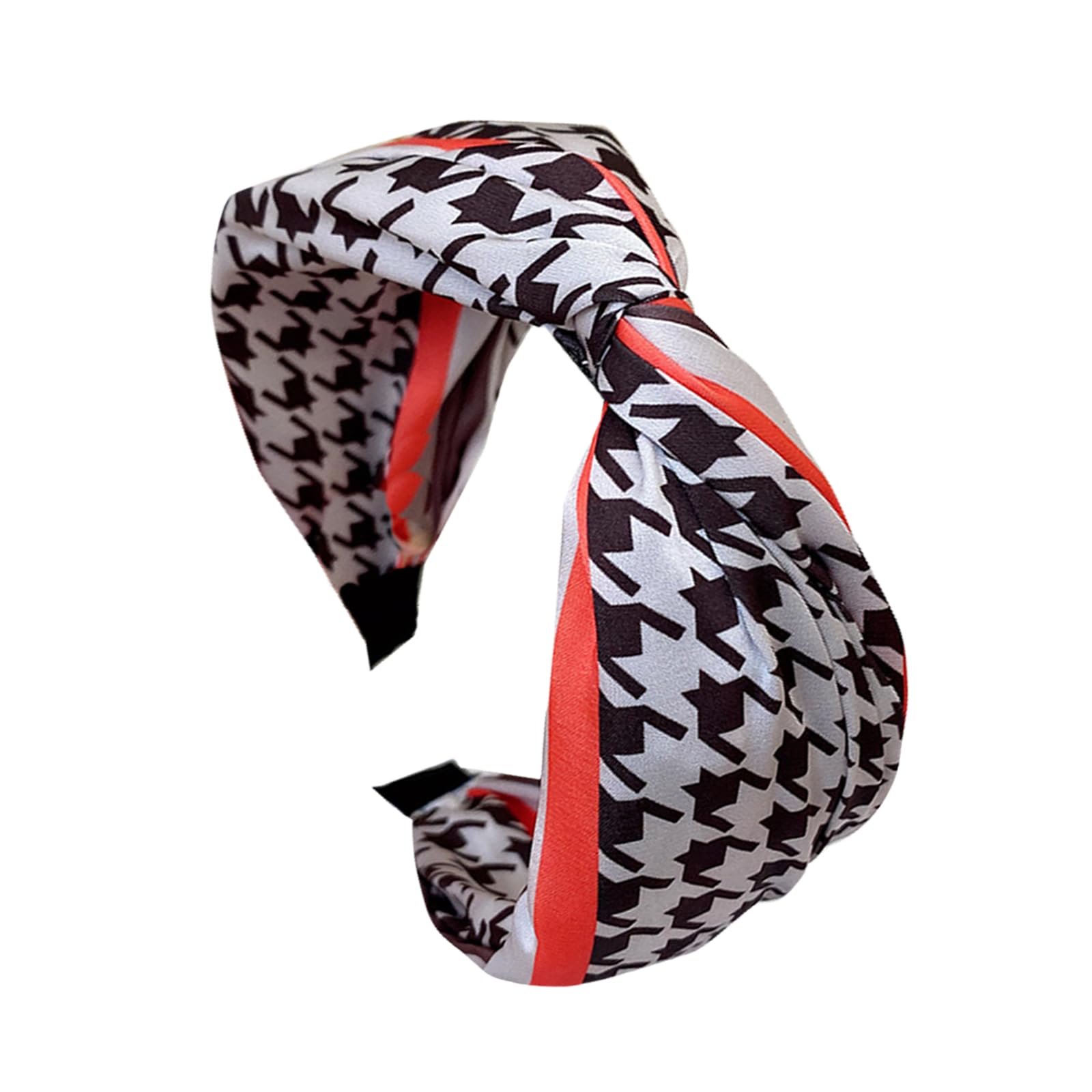3Pcs Wide Headband French Bow Knot Hair Hoop Fabric Non-Slip Headwear Elastic Twist Hair Accessories Alice Hair Bands for Women (14APlaid) - Image 3