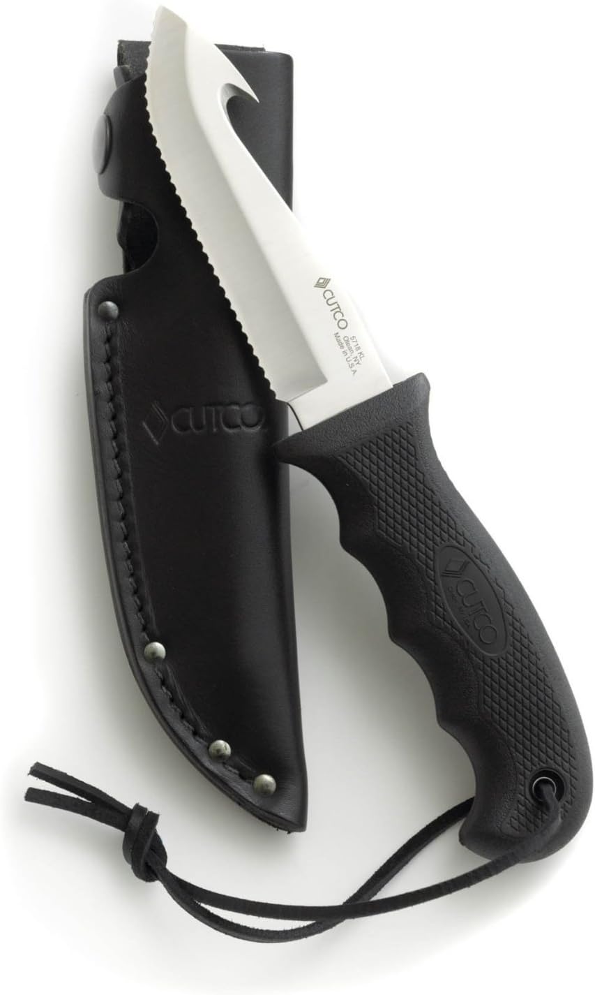 CUTCO Gut Hook Hunting Knife with Leather Sheath #5717BK