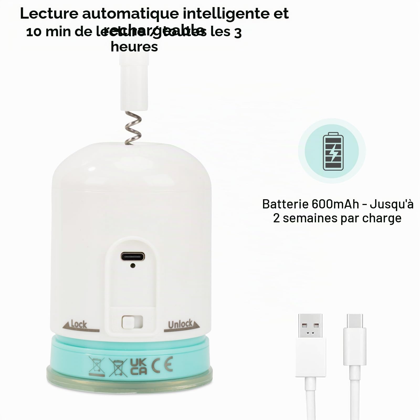 Jouet interactif automatique Migipaws pour chat avec ventouse puissante, fil flexible de 70 cm et conception pliable DIY, jouet rechargeable pour chat avec minuterie automatique pour chats d'intérieur