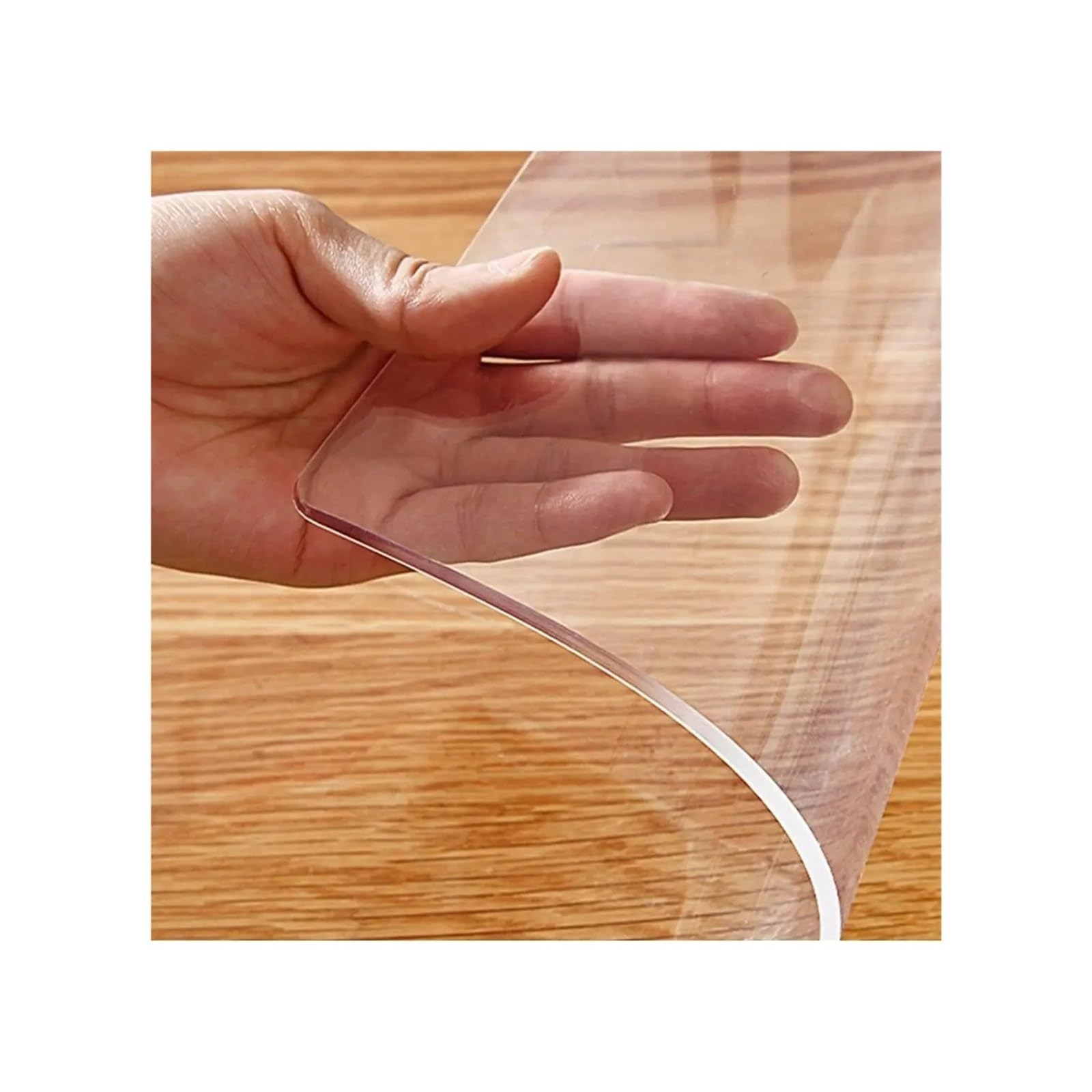 ZFIHAV 1pcs Thick Clear PVC Tablecloth, Heat-Resistant Waterproof Oil-Proof Dining Mat For Kitchen Table for Tables(60cmx100cm)