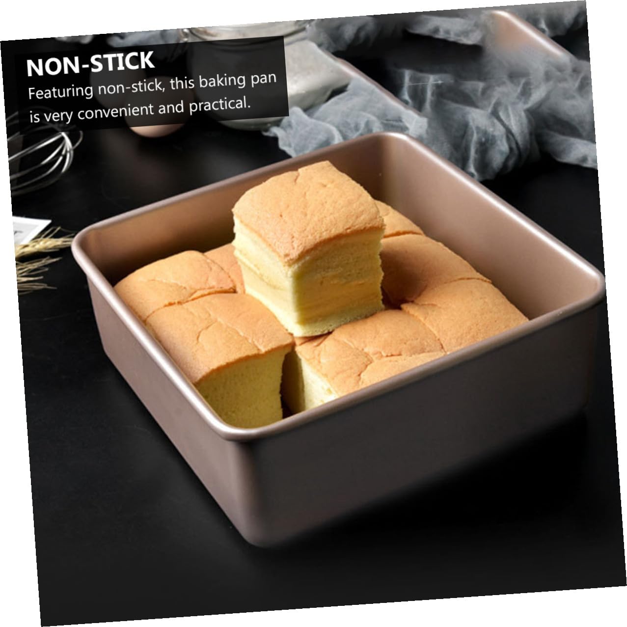 Toyvian Quadratische Antihaft Kuchenform Edelstahl für Kuchen Brownies Brot Backen