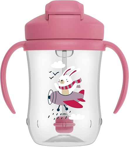 Dr.Brown's First Straw Cup w/Handles - Pink (6m+)