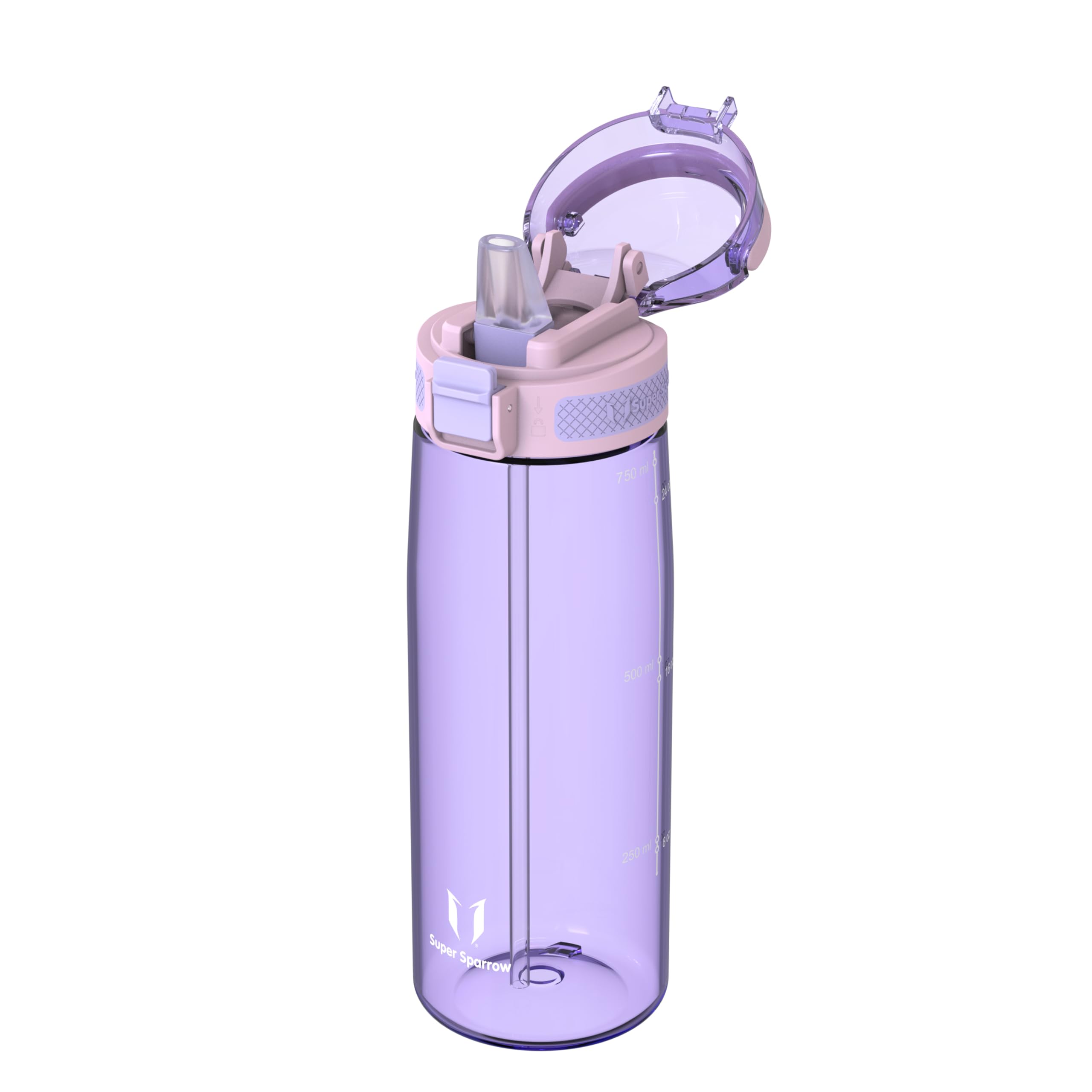 Super Sparrow Water Bottle - 750ml - TouchSip Bottle - BPA-Free, Non-Toxic, Eco-Friendly - Straw Tritan Bottles for Sports, Outdoors, Camping, Travel
