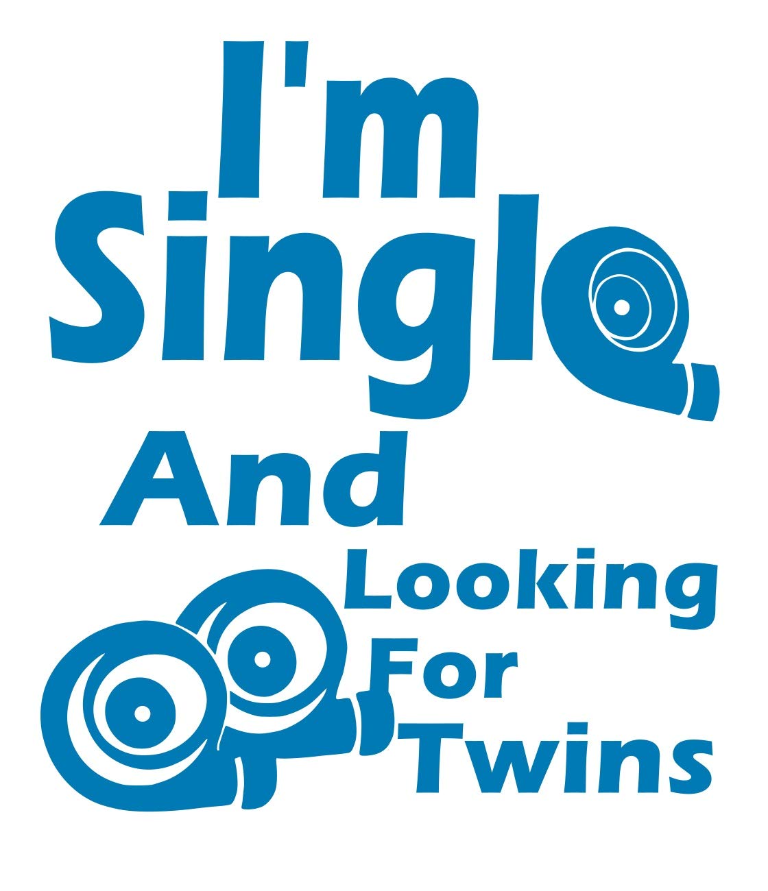 UR Impressions ABlu 6.3in. Single Looking for Twins Turbo Funny Decal Vinyl Sticker Graphics Car Truck SUV Van Wall Window Laptop Tablet|Azure Blue|6.3 X 5.5 Inch|JJURI144-AB