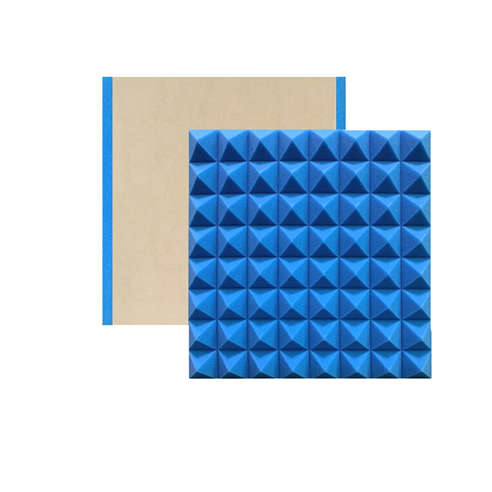 Schiuma Acustica autoadesiva, Pannello fonoassorbente ignifugo, Spugna fonoassorbente antirumore,Blu 10pz 50x50x5cm