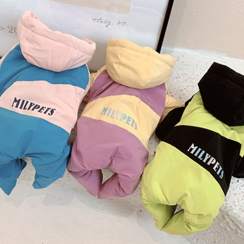 Reflektierender Hundemantel for kleine mittelgroße Hunde, Dicke Hundeweste mit warmem Baumwollfutter, vierbeiniger Hundejacke for kaltes Wetter (Color : Pink-XXL)