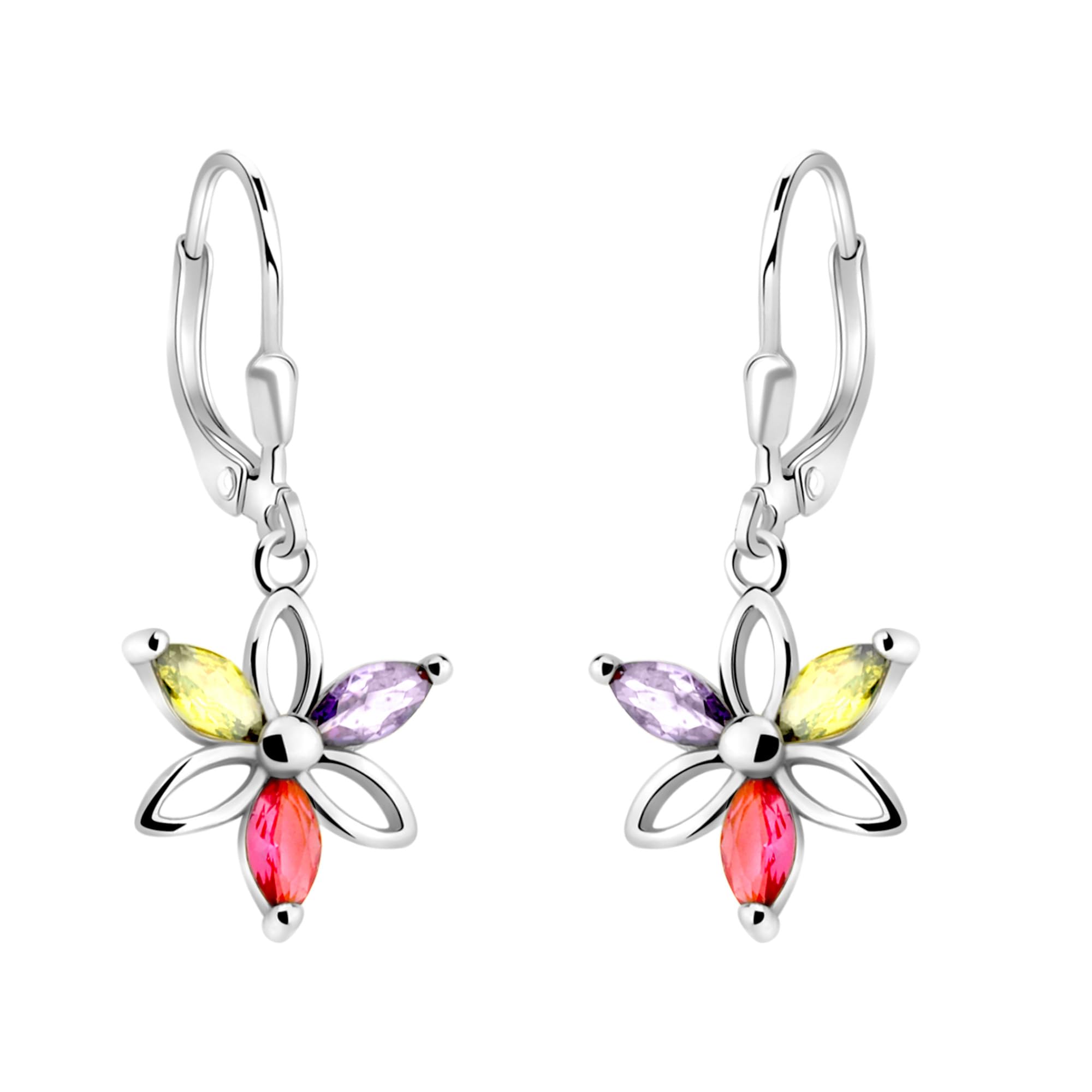 SOFIA MILANI - Damen Ohrringe 925 Silber - mit Zirkonia Steinen - Blumen Ohrhänger