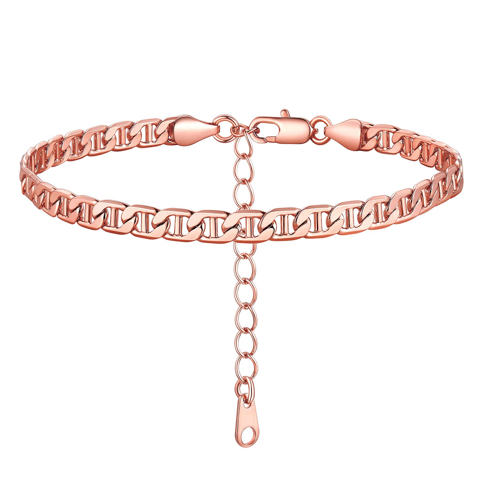 FOCALOOK 14K Gold Plated Anklets for Women, Plus Size Anklet Bracelet Chain