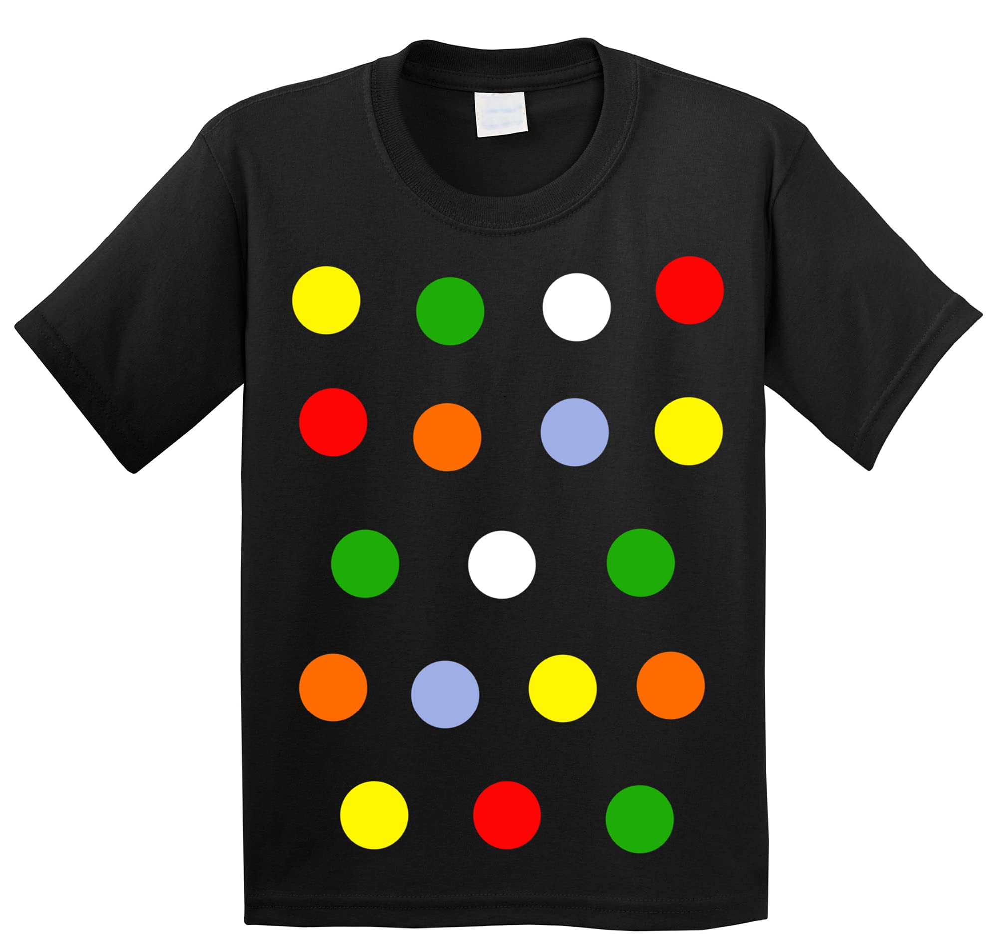 Zappatee Black Children's Coloured Spotty Dotty T Shirt S