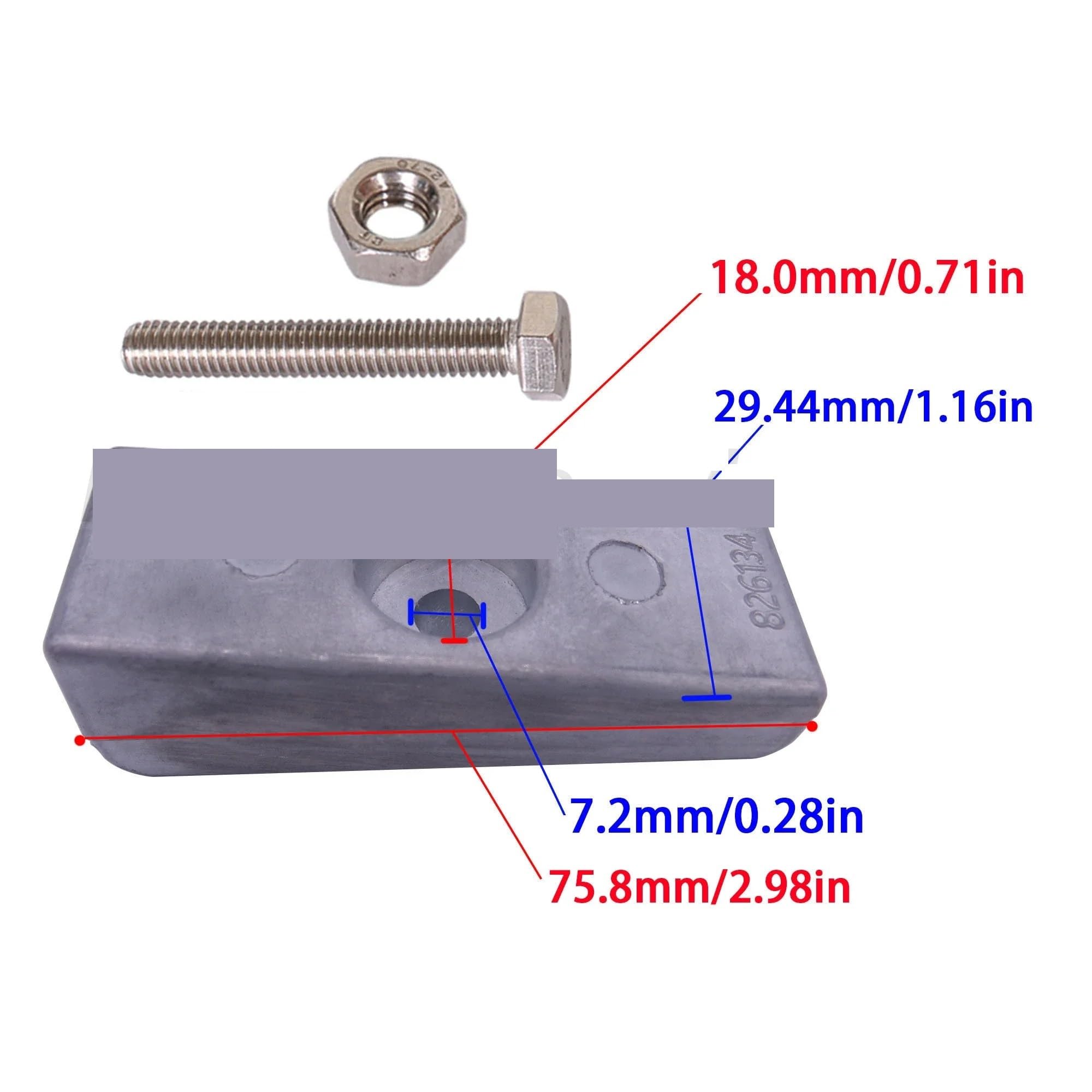 Motore fuoribordo 826134 826134Q 826134T 8M0059344 Anodo di alluminio per Mercury per Marine 30HP-300HP, per 18-6068