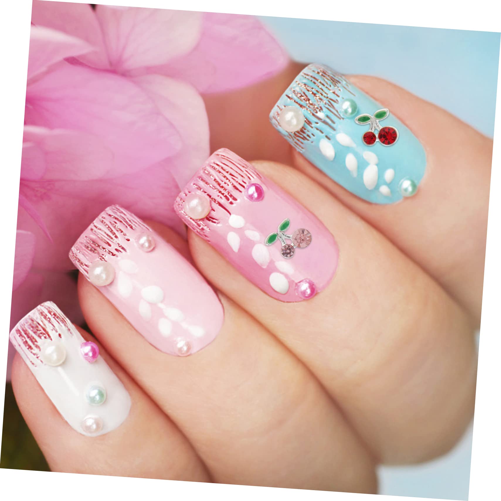 Healvian 180 Stk Nagelsticker Kirsche 3D-Nagelaufkleber Mädchenschmuck Damenteile nail decoration fingernägel aufkleber nagel kirsch Nagel Charms Legierung Zubehör schmücken Fräulein