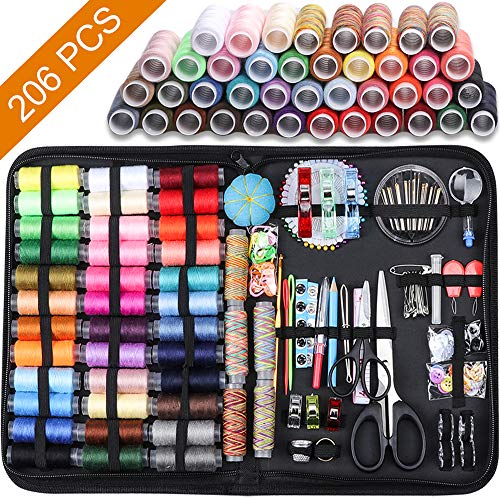 Large Sewing Kit, 206 Pcs Premium Sewing Supplies, Anti-Scratch Durable 600D Oxford Fabric