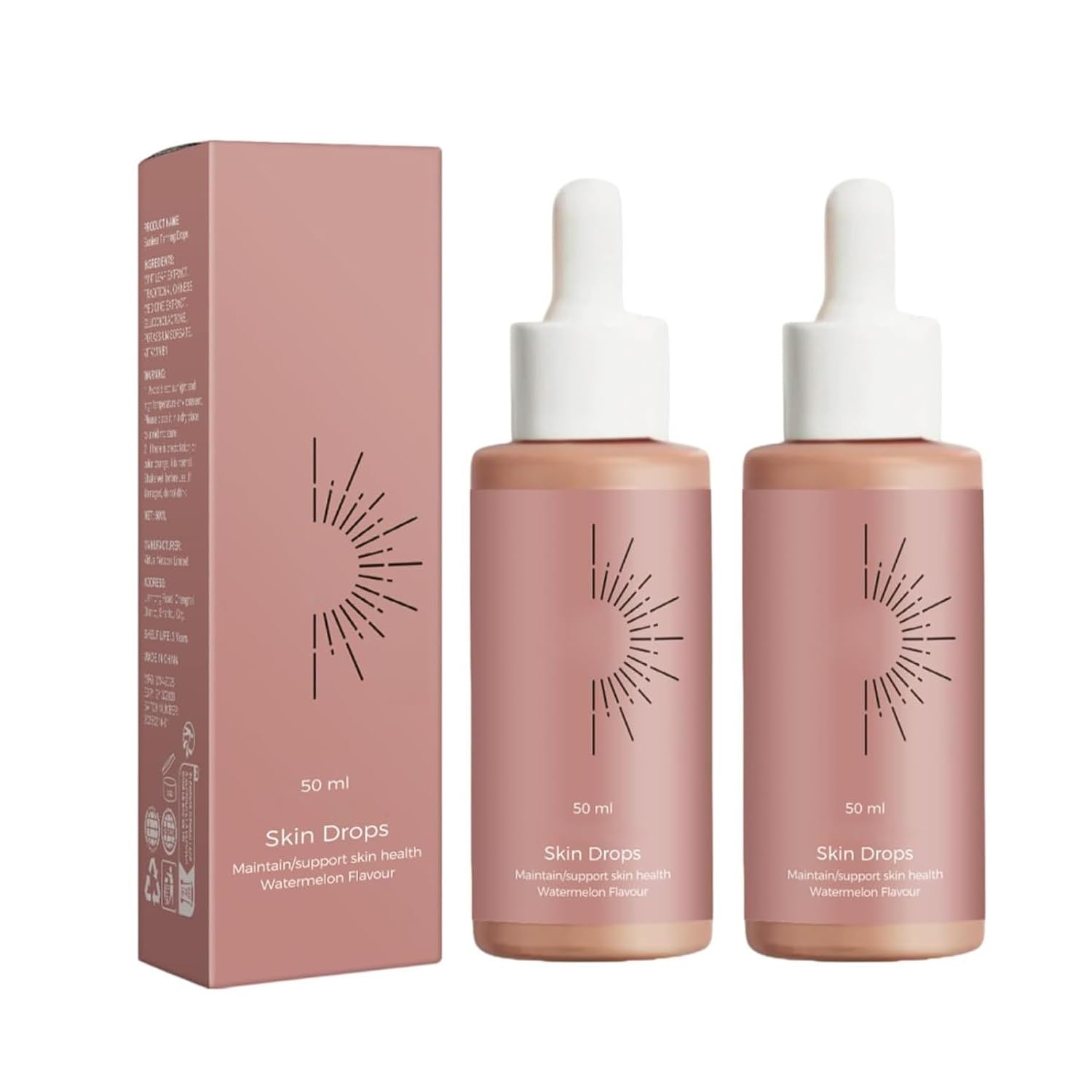 Sunless Tanning Drops To Drink, Drinkable Sunless Tanning Drops, Moisturizing Tanner for Face and Body, Enhancing Your Natural Skin Tone, for All Skin Types（2 Pcs）