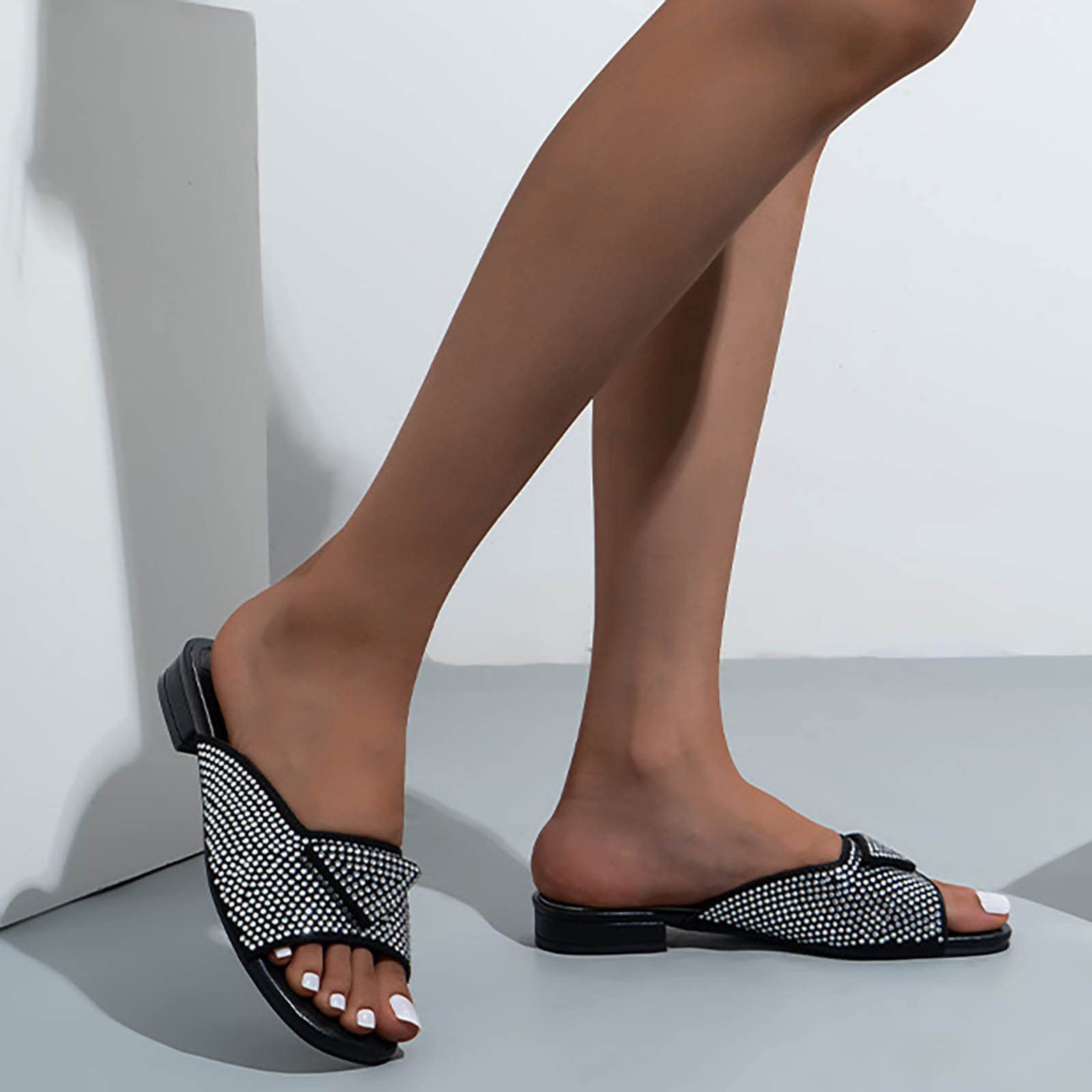 Zapatillas Mujer Playa Sandalias Mujer Tacu00f3n Inclinado Punta