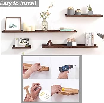 Amazon｜DHYBDZ フローティング壁掛けディスプレイ棚、内蔵照明付きLED