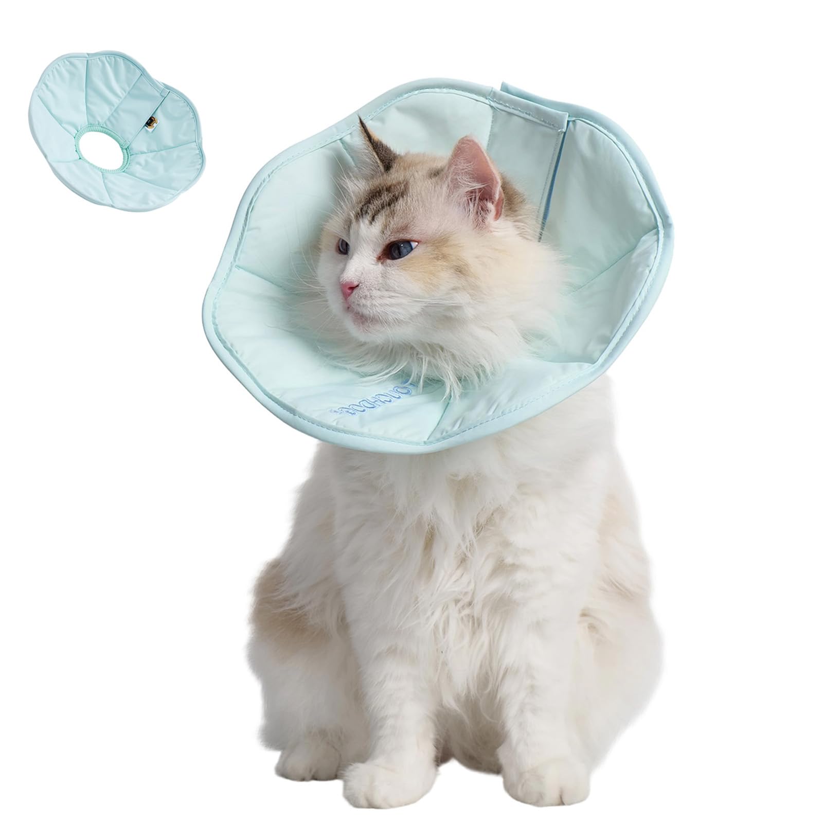 Adjustable Soft Cat Cone Collar - Waterproof Recovery Collar for Cats After Surgery, Lightweight Elizabethan Collar for Kittens, Small to Large