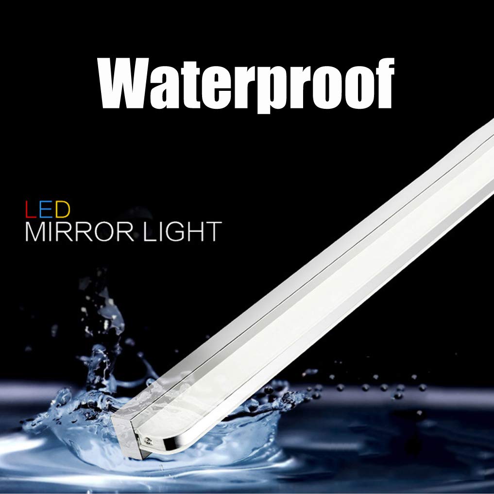 LANMOU LED Spiegellampe Bad, Spiegelleuchte Badezimmer Wandleuchte Edelstahl Badlampe Spiegellicht Badspiegel Schminklicht Aufbauleuchte IP44 Wasserdichte Schrankleuchte, 110-240 V, 40cm