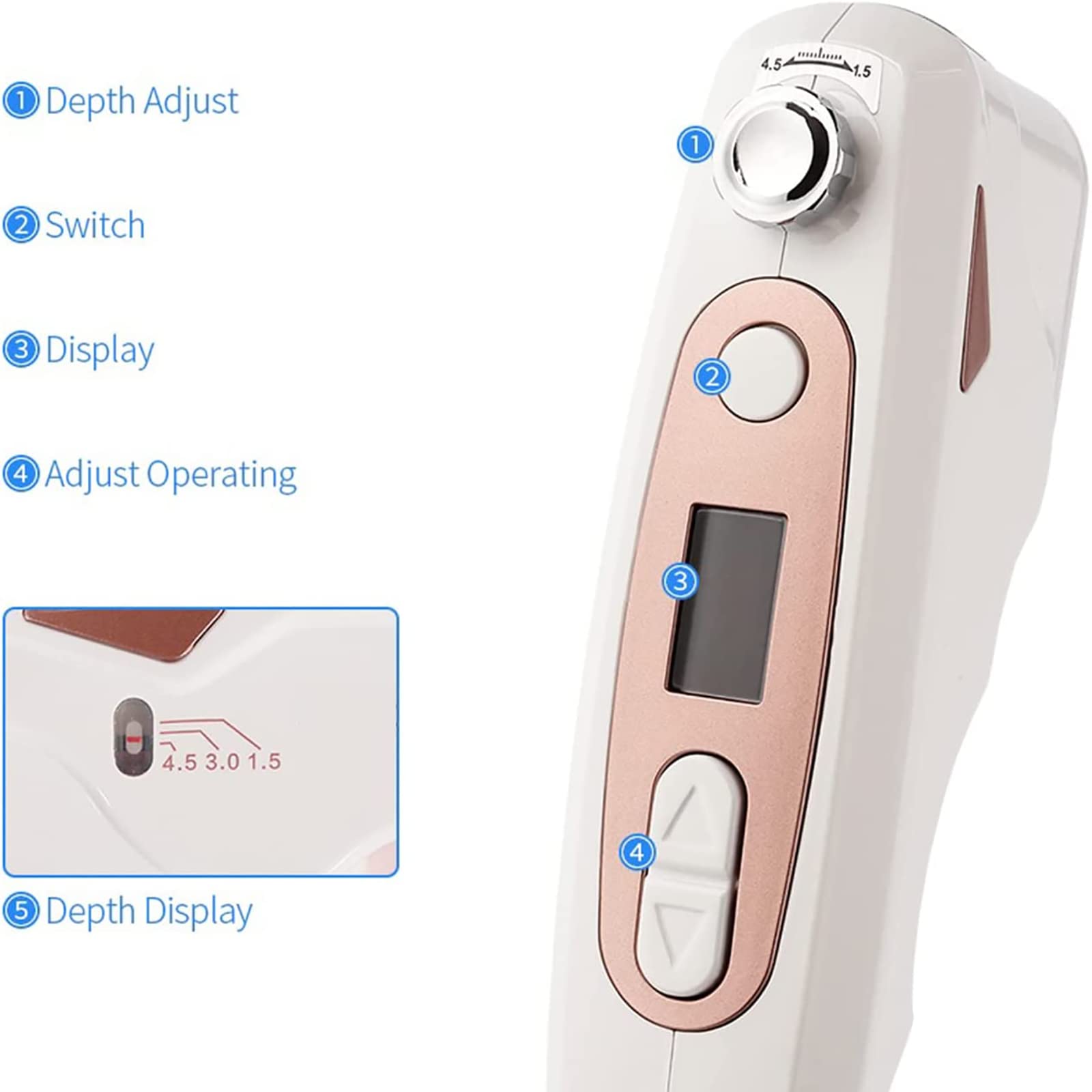 Macchina di Bellezza focalizzata, Mini Dispositivo Professionale per rassodare la Pelle, Lifting facciale Antirughe per Rimuovere Le Rughe per Le Donne, per la casa e Il Salone di Bellezza
