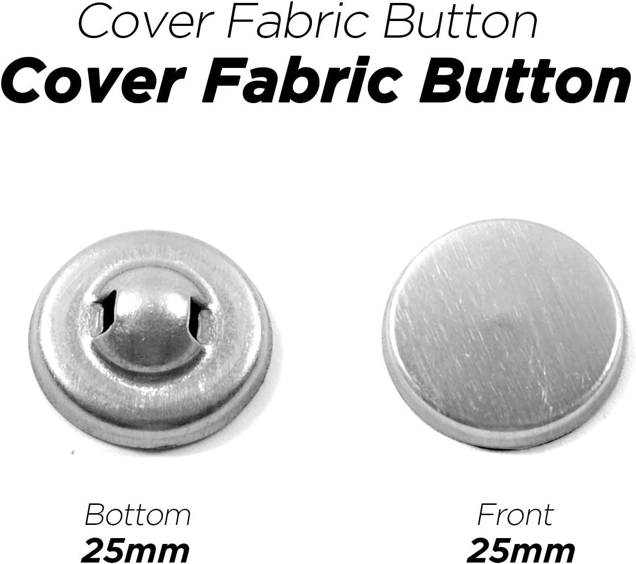ACTENLY Fabric Cover Buttons Kit, 100pcs 1.08" Fabric Cover Button + 1pcs #44 Round Bread Shape Press Mold for DIY Handmade (#44 Round Fabric Cover Buttons + #44 Aluminum Back Bottom + #44 Mode)