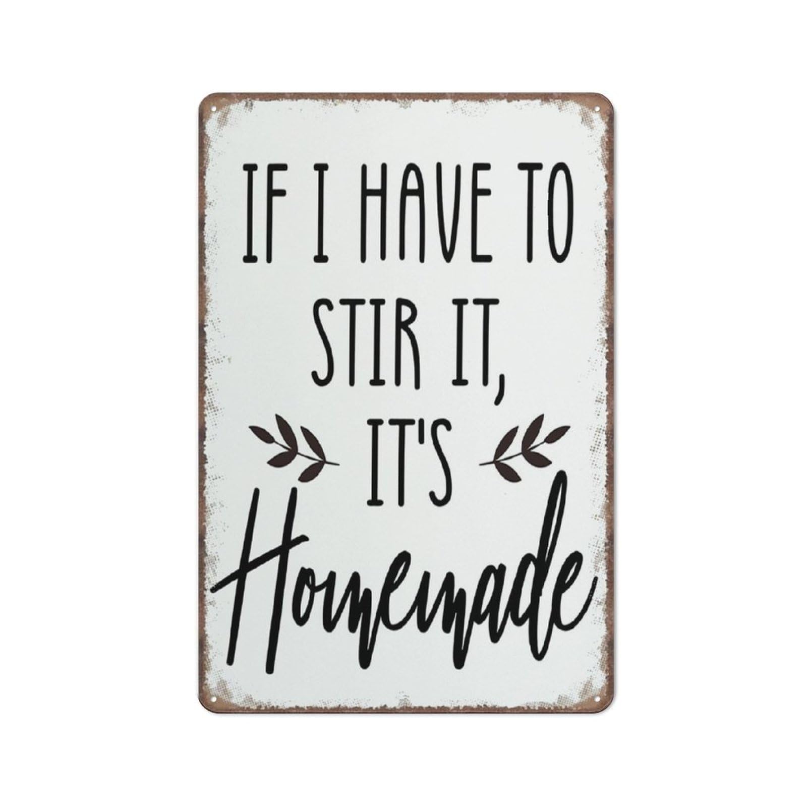 peiyeety Funny Kitchen Decor If I Have To Stir Sign Funny Metal Sign Poster Wall Art for Kitchen Garden Bathroom Farm Home Coffee Decor Tin Sign,8x12 inch