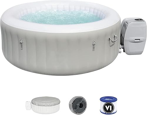 Miniatura 6 de Salu SPA - Bañera de hidromasaje inflable para 2-4 personas 22 pulgadas de largo x 29 pulgadas de ancho x 23 pulgadas de alto color gris
